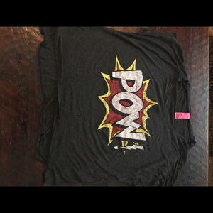 POW loose dark grey crop top