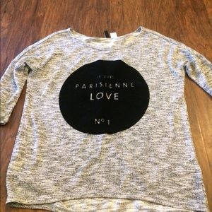 Gray metallic sweater