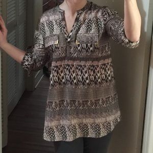 Purple/Pink Printed Tunic Blouse