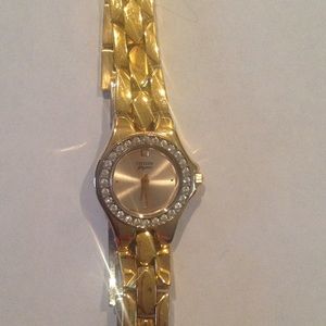 Citizen gold and crystal watch
