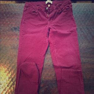 Maroon skinny jeans