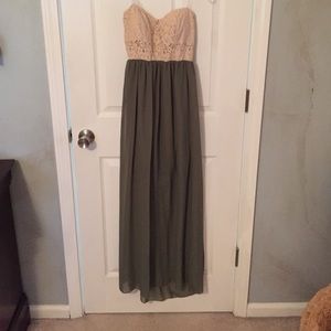strapless maxi dress