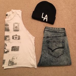 Bullhead acid wash high rise jeans size 9