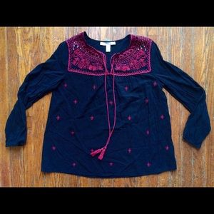 Black Embroidered Top