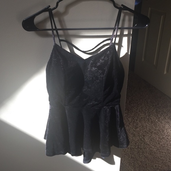 Monteau Tops - Fit and flare velvet tank top