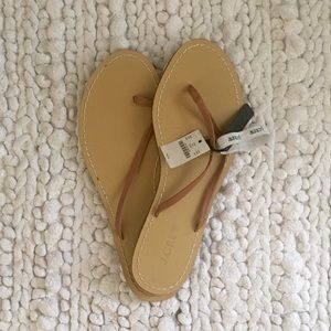 J Crew Leather Flip Flops