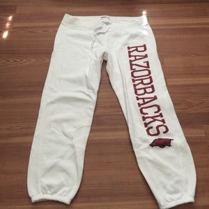 White Arkansas Razorback Sweatpants
