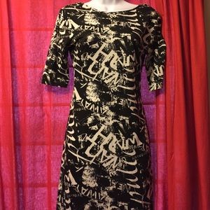 Black and off white printed dress
