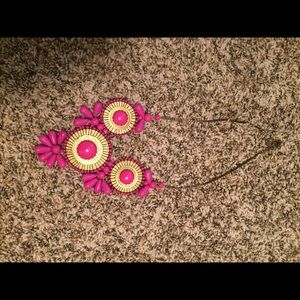 Hot pink statement necklace