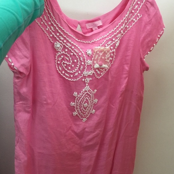 Lilly Pulitzer Rawley linen dress w/ bead work 10