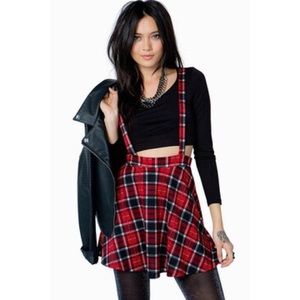 Plaid suspended skirt
