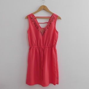 Coral/Pink V-neck Dress