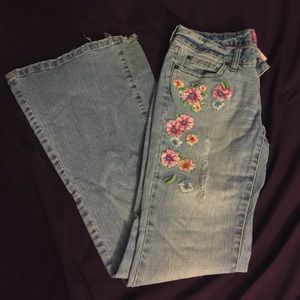 The Limited Sexy Drew Embroidered Flare Jeans