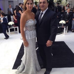 Jovani silver dress size 6 strapless