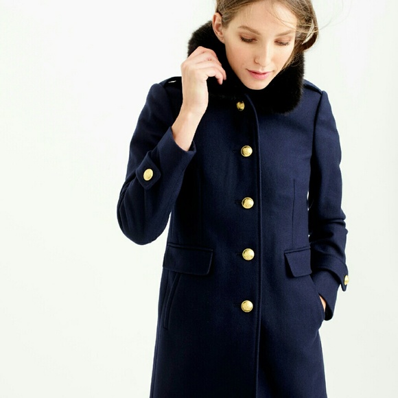J Crew Wool Melton Military Coat 00
