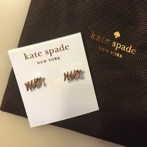 NEW ♠️ Kate Spade ♠️ "Mrs" Earrings in Gold.