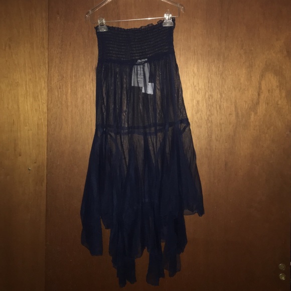 Free People navy blue sheer slip dress