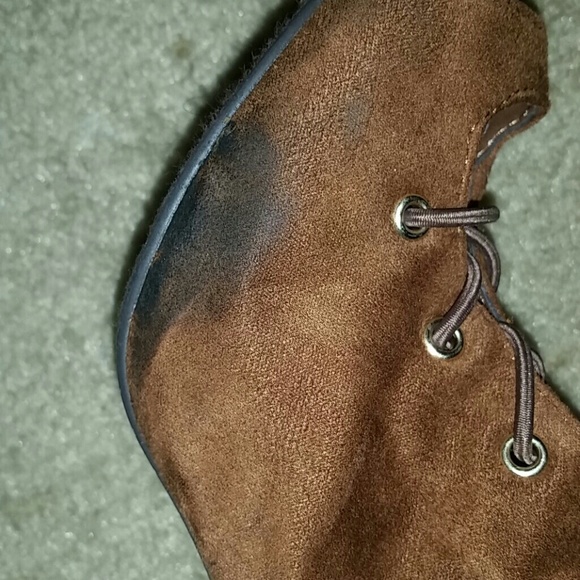 Stain on thigh high boots