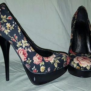 Glaze Floral Platform Stiletto Heels