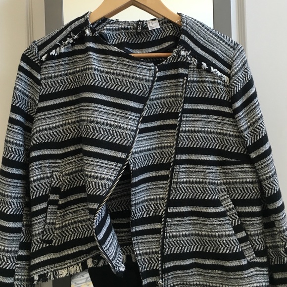Divided Jackets & Blazers - Black and White Threaded Jacket