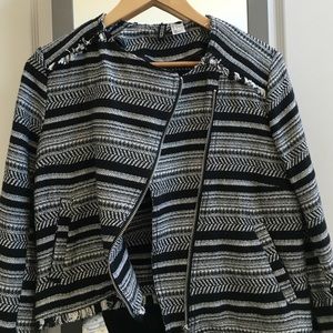 Black and White Threaded Jacket