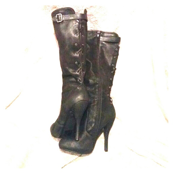 Leather Stiletto Boots