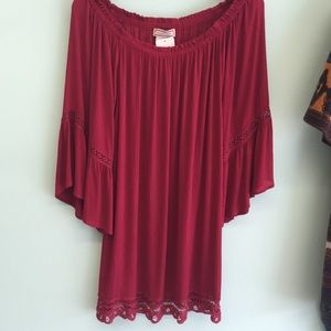 Burgundy boho dress