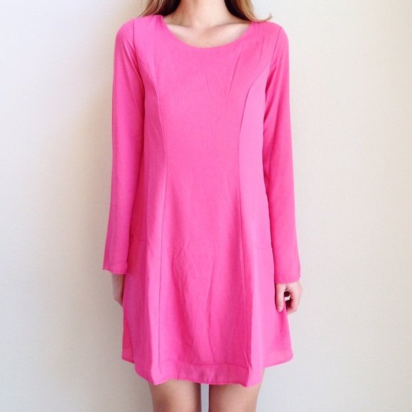 LAST ITEM pink long sleeve dress - Picture 3 of 4