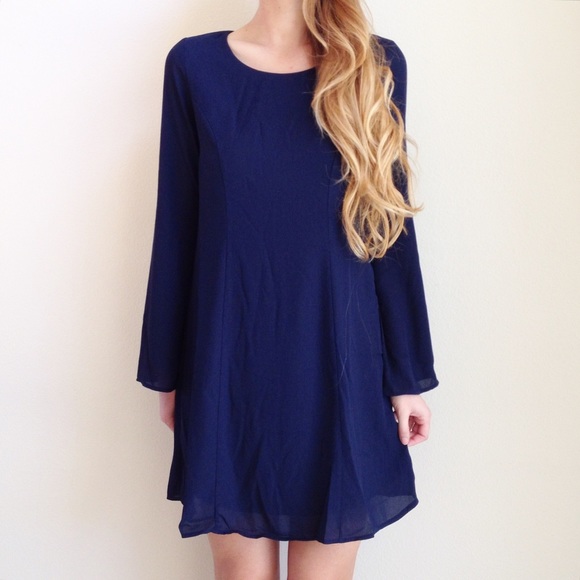 Everly Dresses & Skirts - | new | navy long sleeve dress