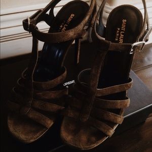 Saint Laurent Bianca Suede Sandal