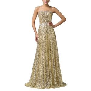 Gold sequence gown
