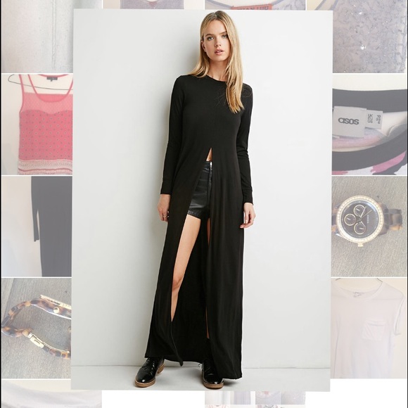 Long sleeve split front top