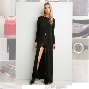 Long sleeve split front top