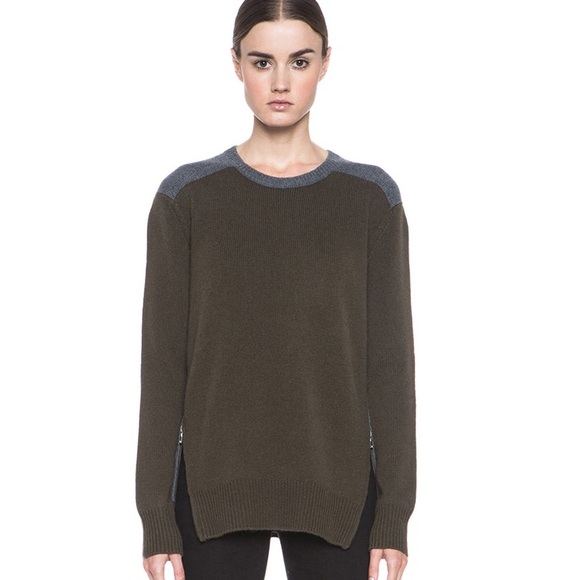 Vince Wool & Cashmere Side-Zip Colorblock Sweater