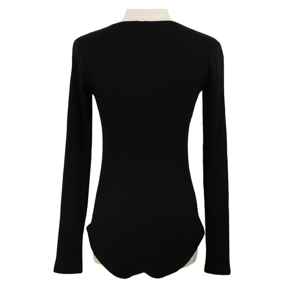 *Sold* Black ribbed lace up bodysuit - Picture 4 of 4