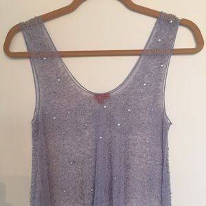 CHAN LUU Beaded blue tank