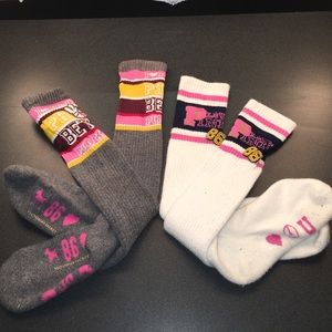 2 pairs of pink socks