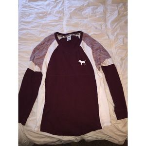 VS PINK Maroon Varsity Crew
