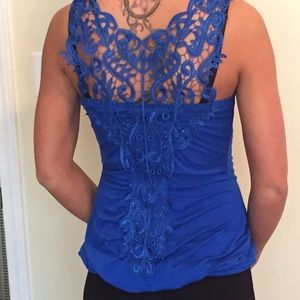 Blue laced tank
