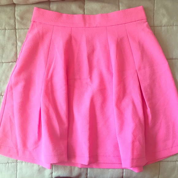 Hot Pink Pleated Skirt