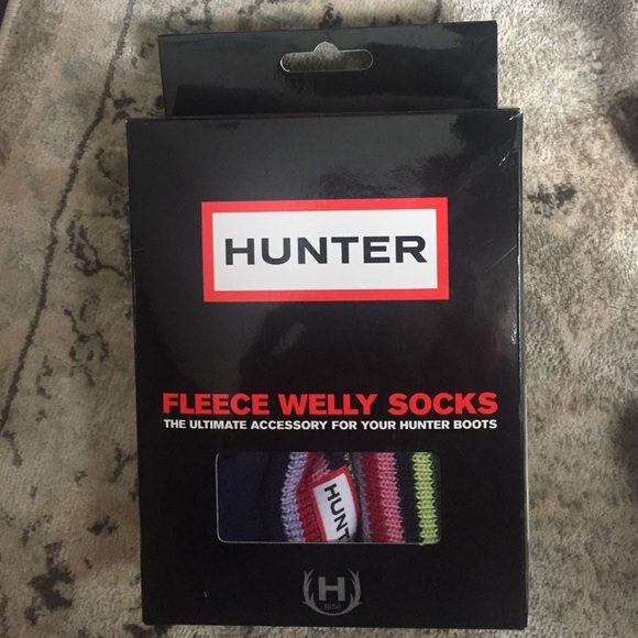 Navy striped Hunter boot socks tall