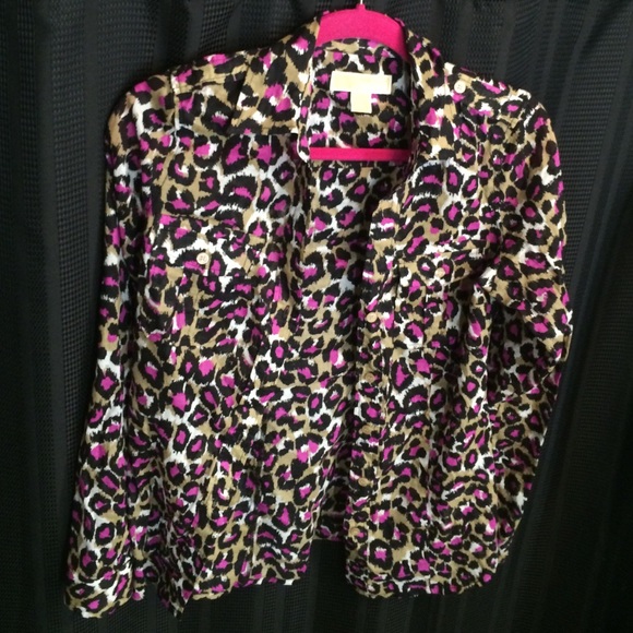 Michael Kors cheetah button up