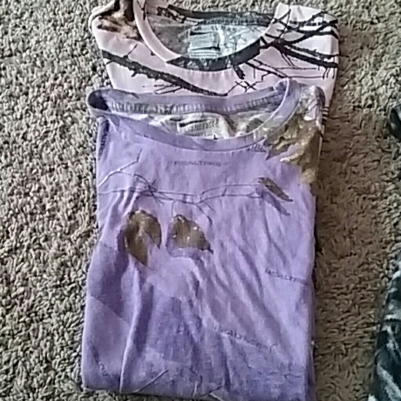 Two short sleeve cameo shirts..two for one price