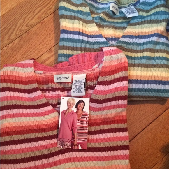 TWO Casual Sweaters with stripes - Picture 1 of 4