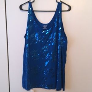 Blue Sequin Tank