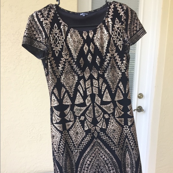 Gold and black dress