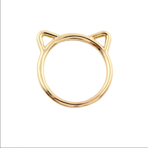 Gold tone kitty ears ring - Picture 3 of 3