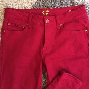 C. Wonder brand red skinny jeans