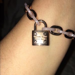 Michael Kors blush and rose gold locket bracelet