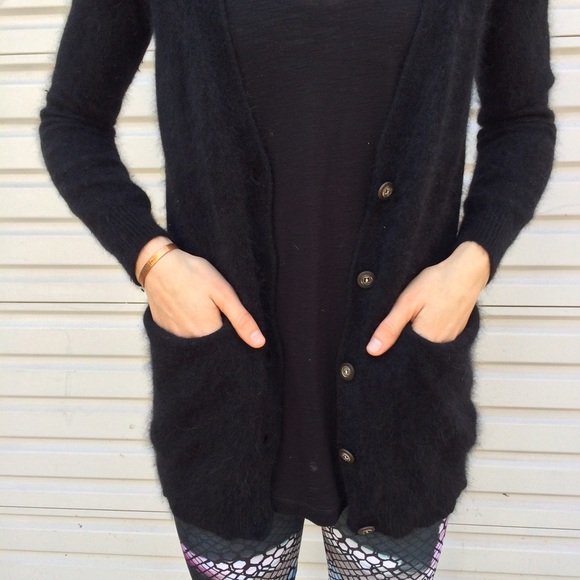 Madewell Sweaters - Madewell Fuzzy Black Cardigan